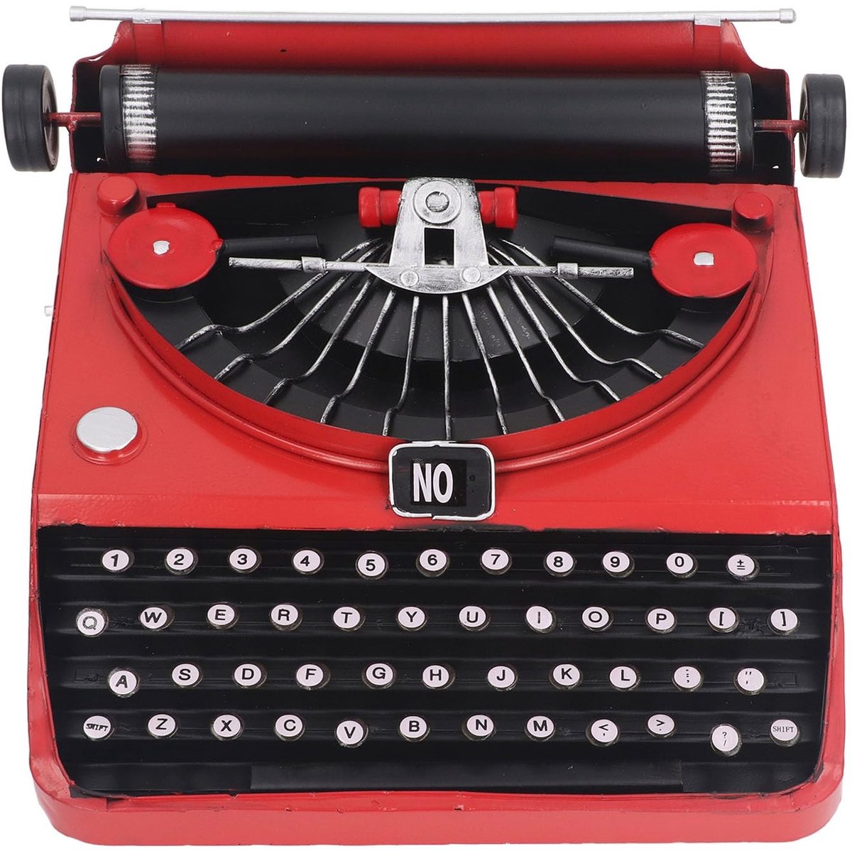 VLEMICO- Schrijfmachine Retro Model - Decoratie Woonkamer - Vintage Typemachine - IJzer Sculptuur - Duurzaam Materiaal - 31 x 31 x 11,5 cm