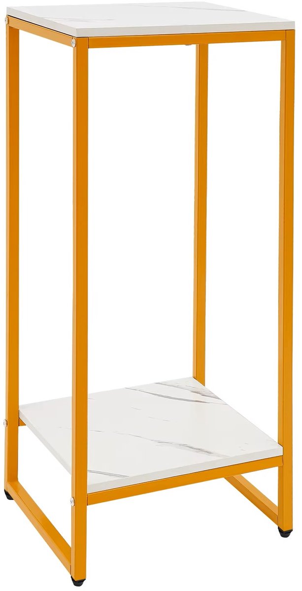 Geargalaxy Plantenstandaard - Plantenrek - Bloemenrek - Bloemenstandaard - Plantenhouder - 2-Laags - Voor Binnen - 30x30x75cm - Wit