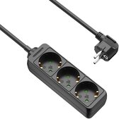 Stekkerdoos - 3-voudig - Zwart - 3 meter - Allteq