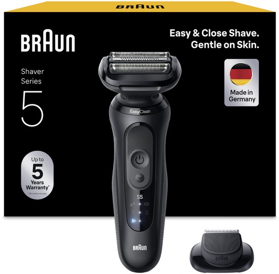 Braun Series 5 Elektrisch Scheerapparaat - Tot 50 min - +1 Opzetstuk - 52-N1200S - Zwart