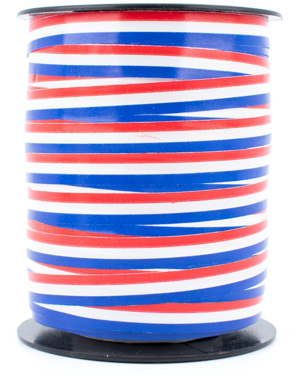 Krullint 10mm/250mtr rood/wit/blauw