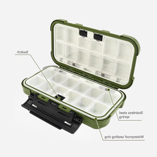 Waterdichte Visgerei Opbergdoos met 24 Compartimenten, Dubbel Laags voor Loodjes en Haken, Ideaal voor Vissen en Accessoires — afbeelding 2