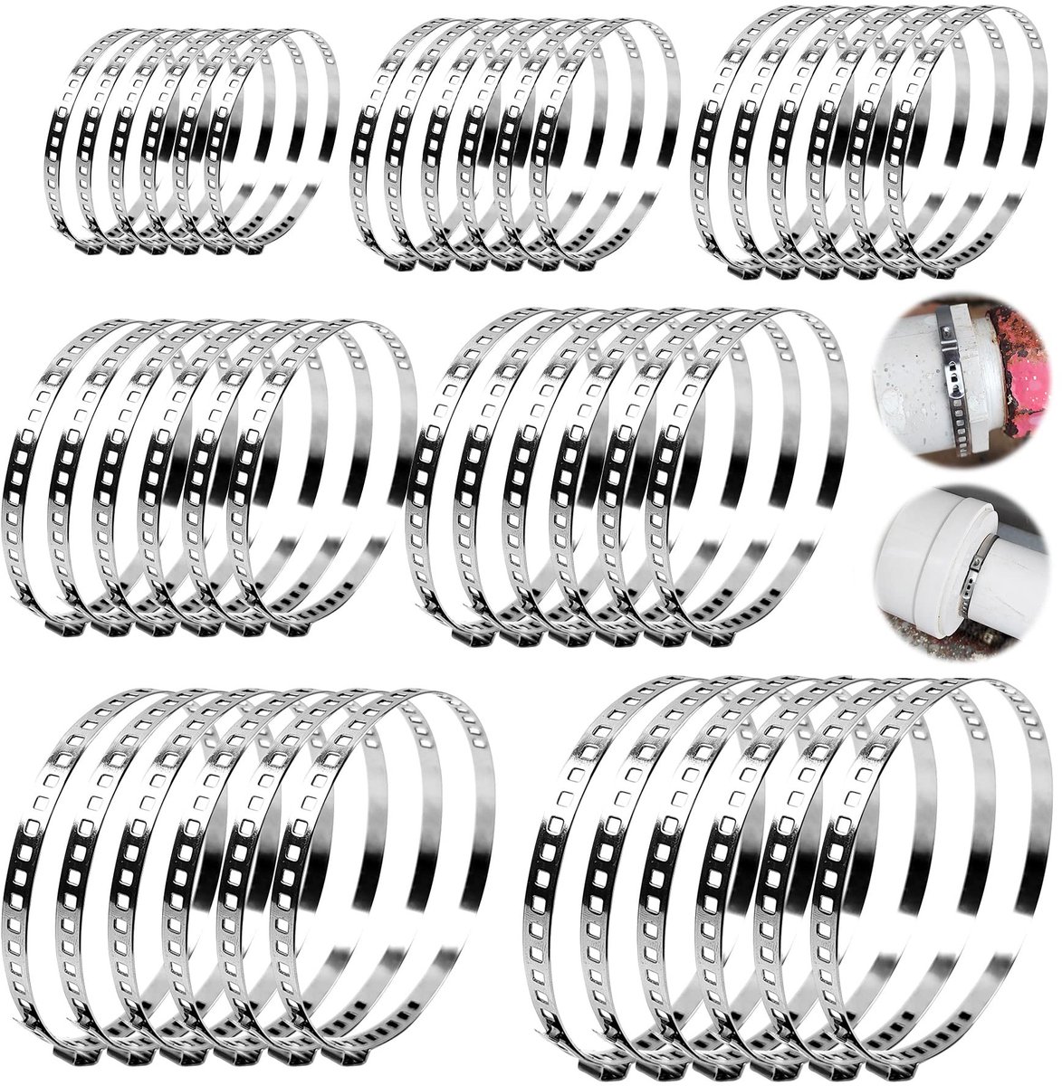 Dailygoods- Slangklemmen Set 42 Stuks - RVS Slangklemmen - Verstelbare Klemmen 10-150mm - Waterdicht en Schokbestendig - Voor Boot en Auto - Duurzaam en Roestvrij staal - Slangklem