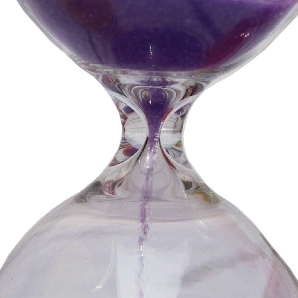 Kleurrijke Zandloper van Glas - Tijdmeter voor Thuisdecoratie, Kantoor en Cadeau (5 Minuten, Paars)
