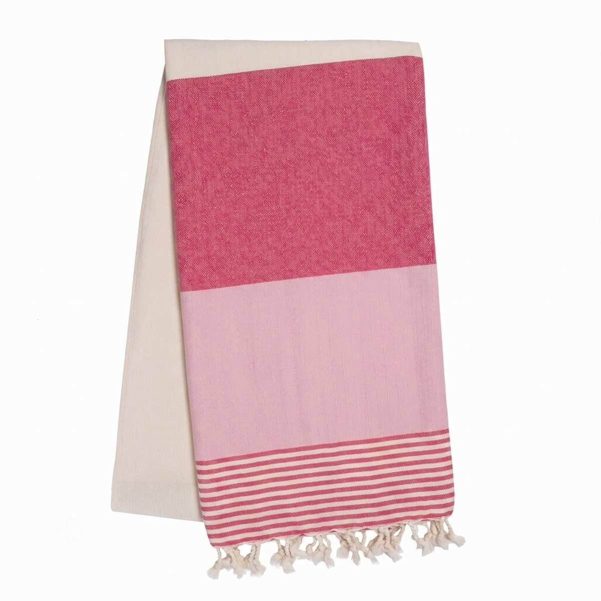 Hamamdoek Sultan Bicolore XL - Fuchsia / Rose Pink 220x100cm