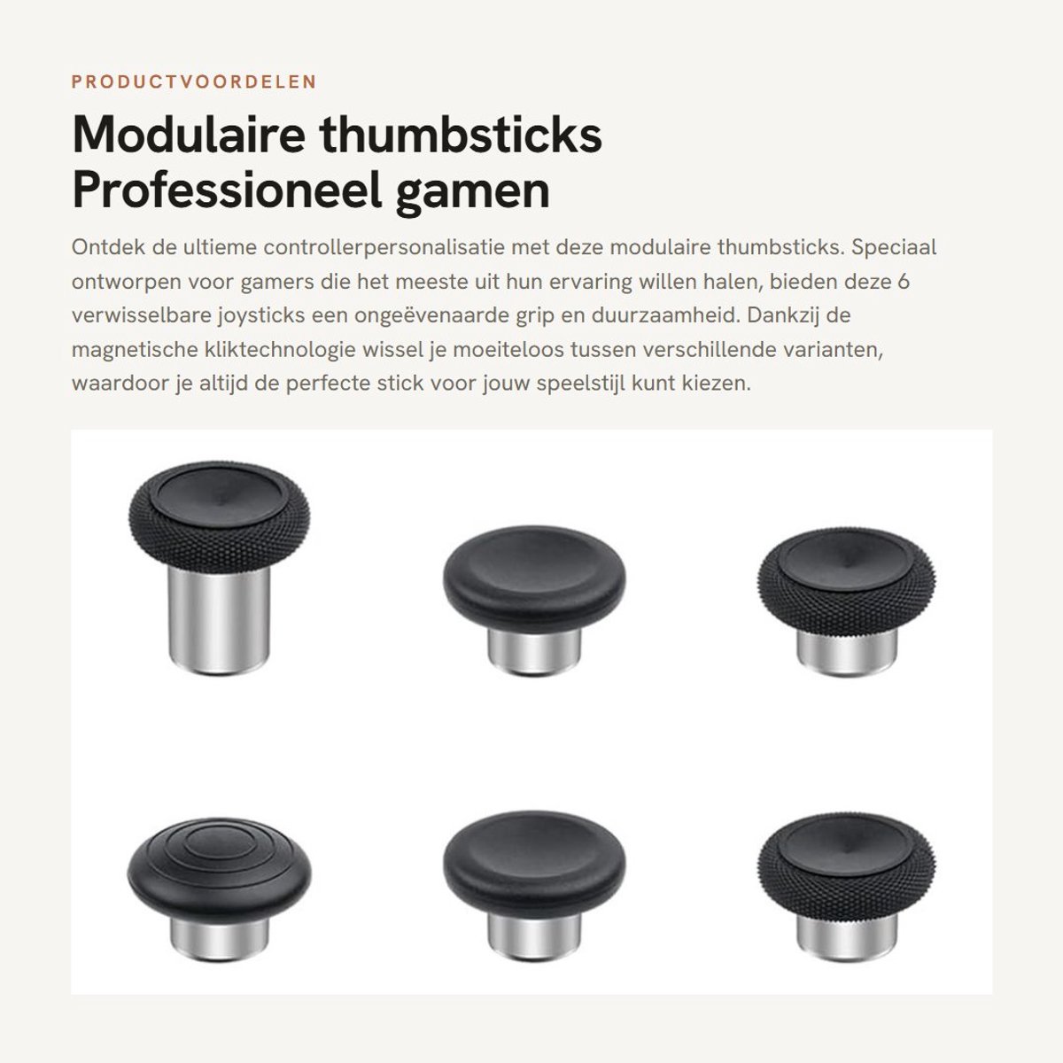 Dailygoods- Thumbsticks modulaire magnetische set - 6 verwisselbare joysticks - antisliprubber - professionele gamingcontrollers - verbeterde gripduurzaamheid - voelbare feedback