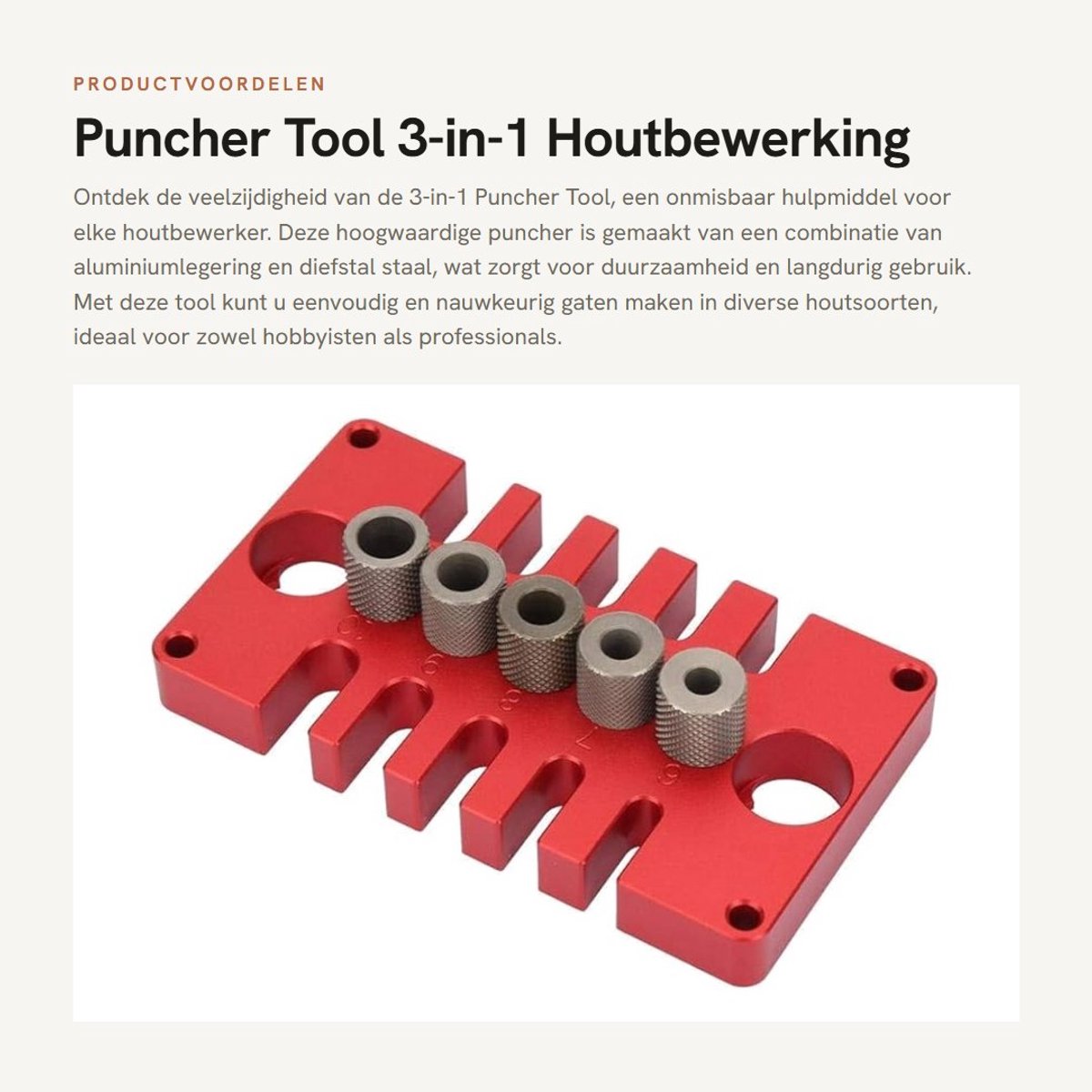 Dailygoods- Gatentang voor Riemen - 3 in 1 - Aluminium en Staal - Houtbewerking - 6/7/8/9/10 mm - Duurzaam en Nauwkeurig