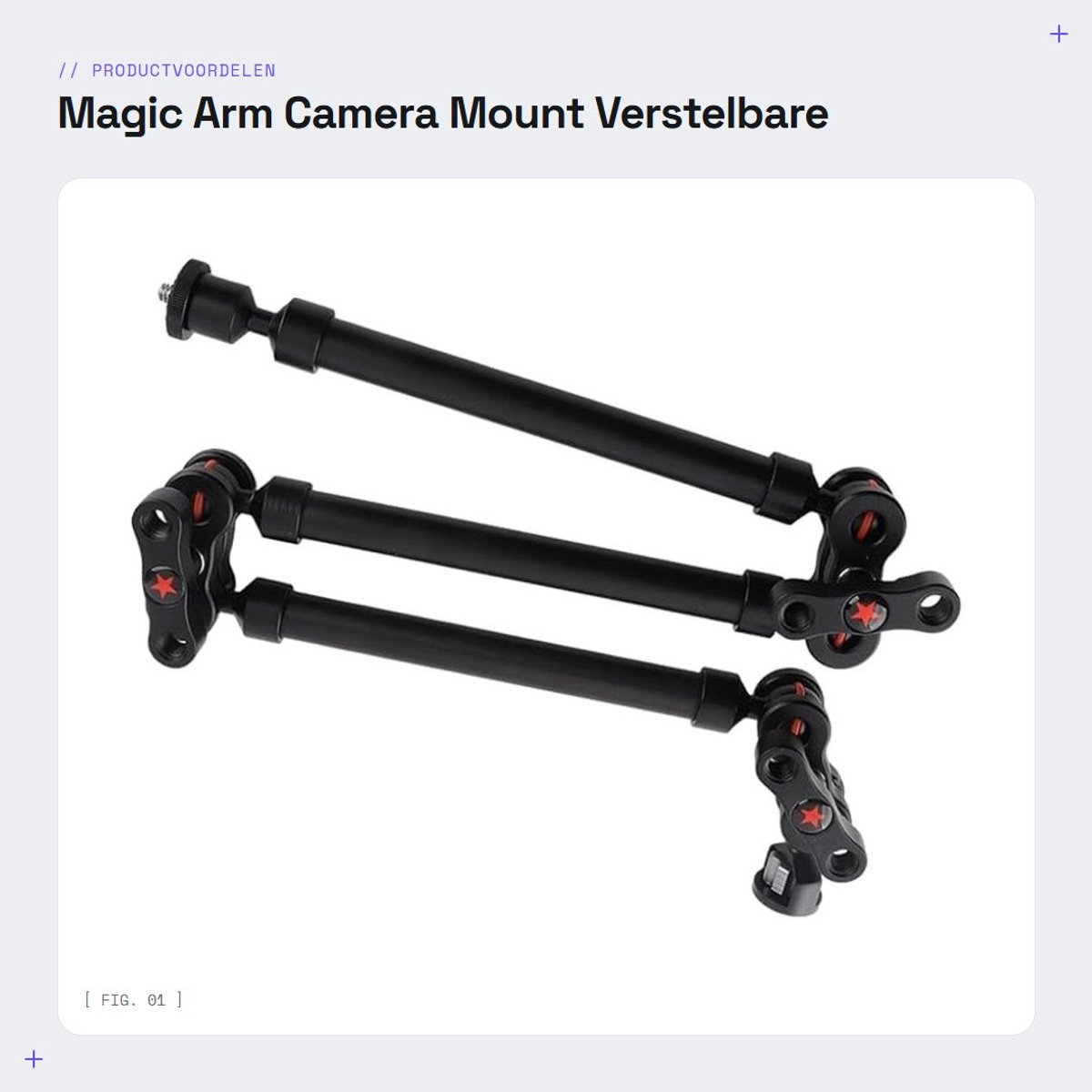 Dailygoods- Camera Houder 29,7 Inch - Verstelbare Scharnierende Magische Arm - Aluminium - 360° Rotatie - Tot 2 kg Draagkracht - Voor Fotografie - Fotostatief