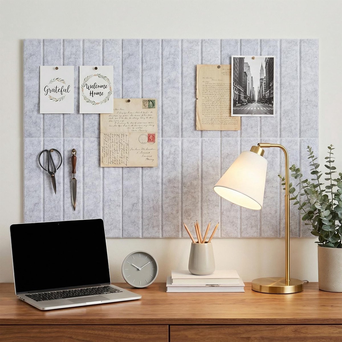 Dailygoods- Prikbord Vilt Zelfklevend - 6 Stuks - 25 x 25 cm - Wanddecoratie - Kantoor/Kinderkamer - Flexibel en Creatief Gebruik - Memobord
