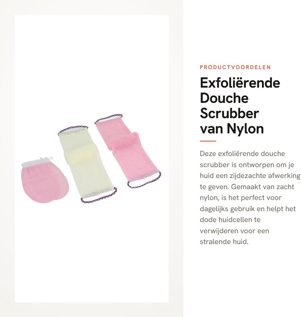 Dailygoods- Exfoliërende Scrubber - Douche Spons - Nylon Materiaal - Handige Handbanden - Effectieve Reiniging - Sneldrogend - Badspons
