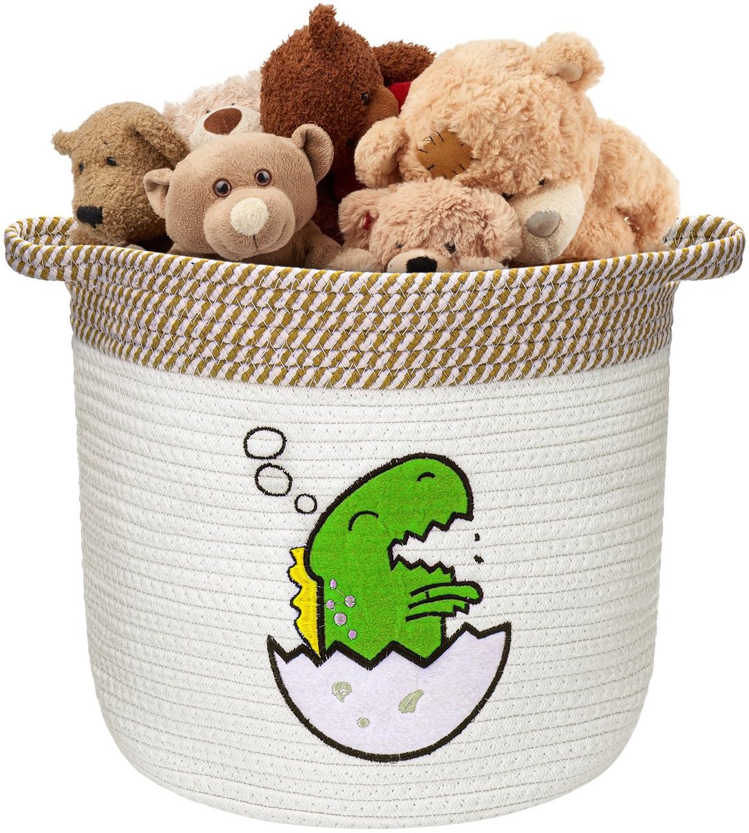 Dailygoods- Opbergmand Beige - Katoenen Opbergmand - Speelgoed/Wasgoed - Handgreep - Giraffenmotief - 30 x 30 cm - Wasmand