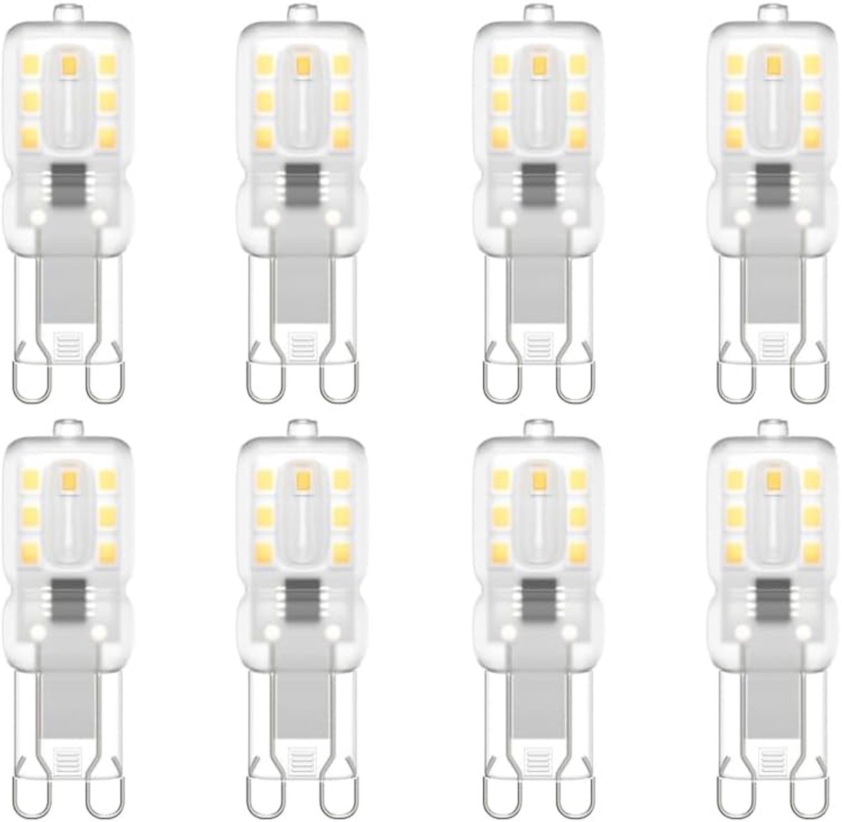 Set van 8 G9 LED Lampen 3W - 30W Equivalent Natuurlijk Wit 4000K - Energiebesparend