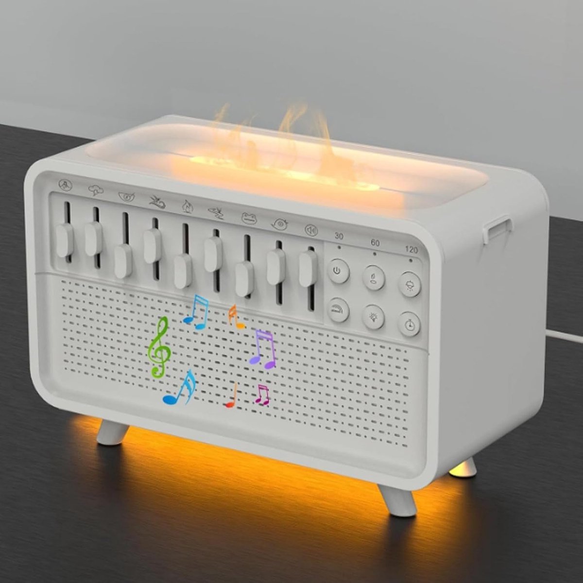 Nachtlampje met Geluid - Slaapmachine - Ontspannen Slapen - 11 Lichtmodi - 20.8 cm - Wit