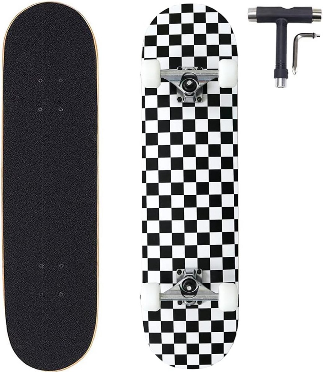 Compleet Skateboard Beginners Board Trucs Leren 7 Lagen Esdoornhout 80 x 20 cm