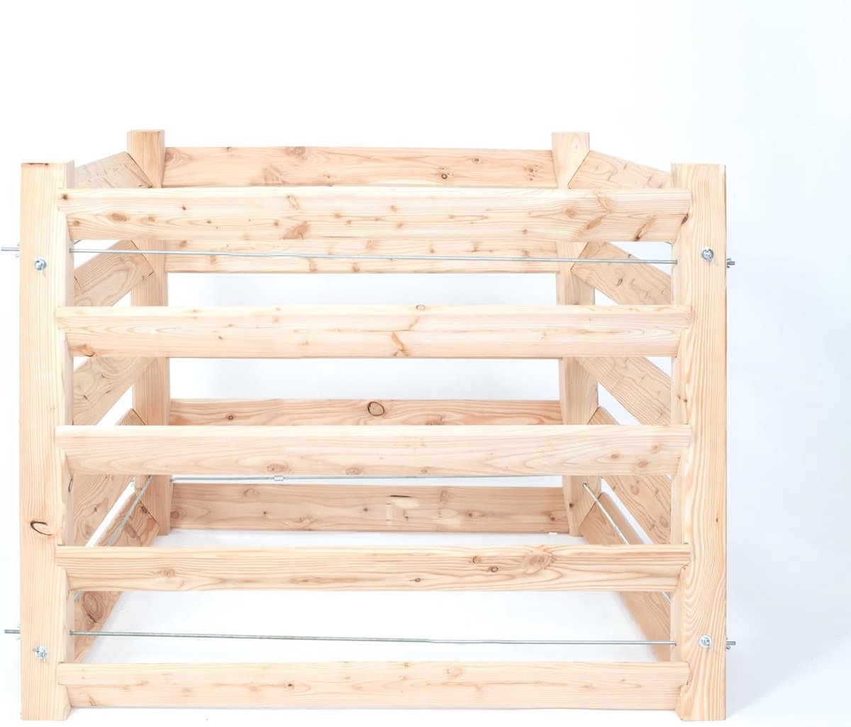 Compostbak Hout - Compostvat Tuin - Afval Verwerken - FSC Larikshout - 85x85x80 cm - Naturel