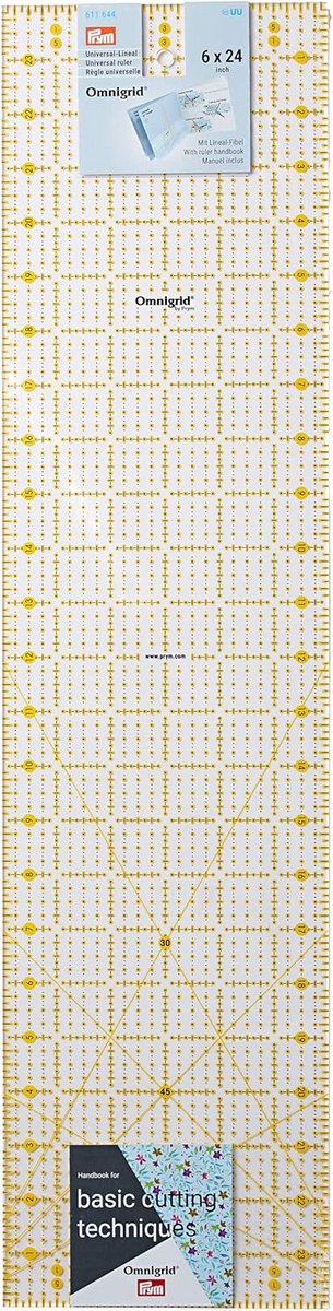 Universele Liniaal - Meetinstrument Hobby - Patchwork Quilten Naaien - Niet-slip Coating - 6 x 24 Inch - Transparant