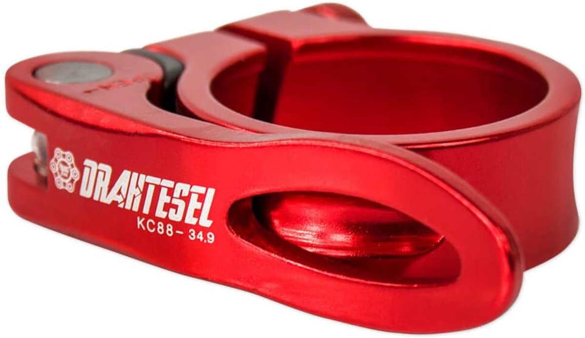 Zadelpenklem - Zadelklem klemring - Zadelhoogte aanpassen - Snelsluiting veiligheidsschroef - 302 mm - Rood