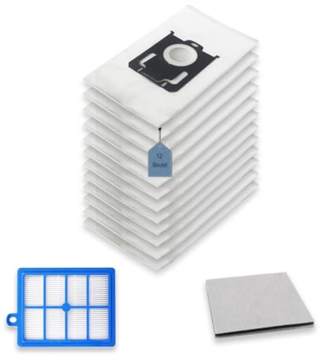 PromoHome 12x Stofzuigerzak S-Bag + 1x HEPA Filter + 1x Motorfilter voor AEG, Electrolux, Philips - VX6, VX7, VX8, UltraSilencer