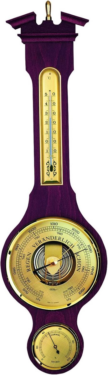 Weerstation Barometer Thermometer Hygrometer Hout Rustiek Eiken Weerbestendig