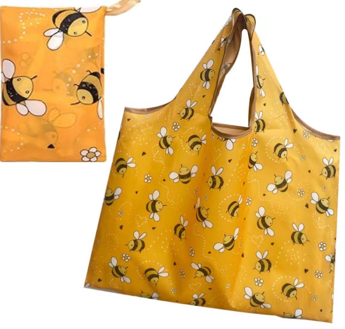 Dailygoods- Boodschappentas Opvouwbaar - Grote Boodschappentas 50 x 60 cm - Herbruikbare Boodschappentas - Lichtgewicht Handtas - Polyester Materiaal - Cartoon Bij Ontwerp - Herbruikbare Tas