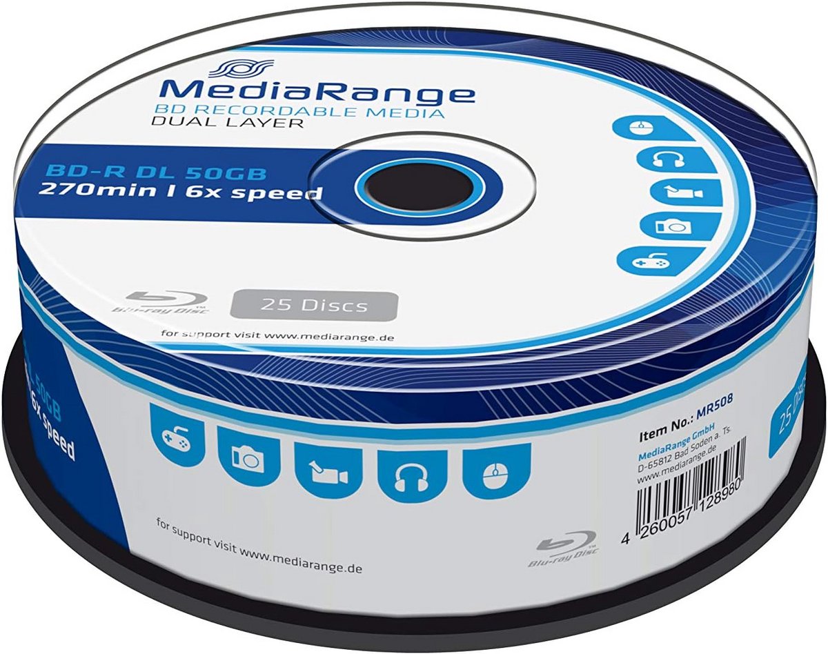 Blu-ray Discs - Opslagmedia - Data Archiveren - Dual Layer - 50 GB - Bedrukt