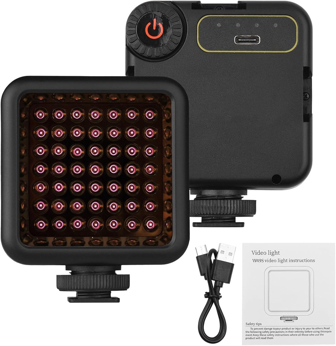Nachtzichtlicht - IR Lamp - Donkere Opnames - 49 IR Lampkralen - 2000 mAh Batterij - Zwart