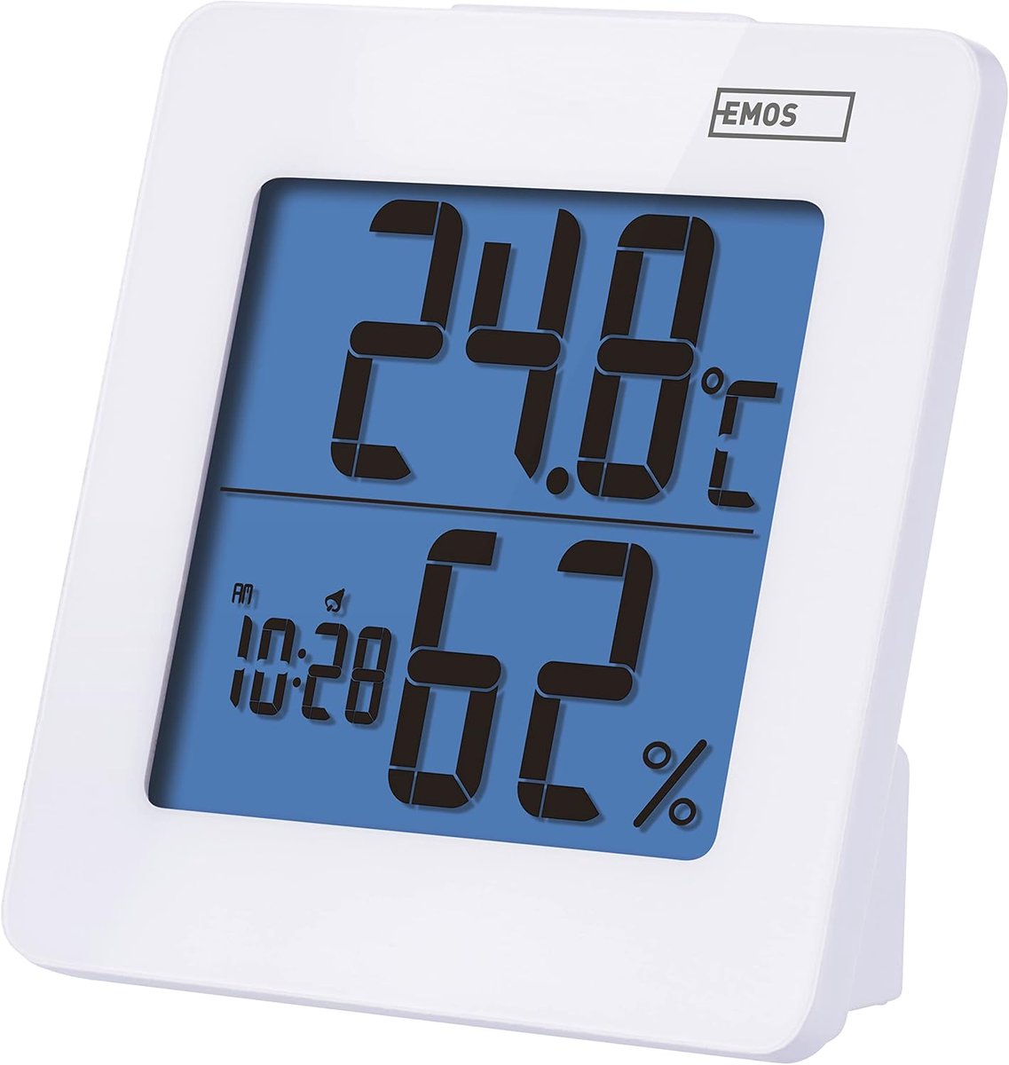 Digitale Thermometer - Hygrometer Klok - Binnenklimaat Monitoren - Max Min Geheugen - 93x93mm - Blauw