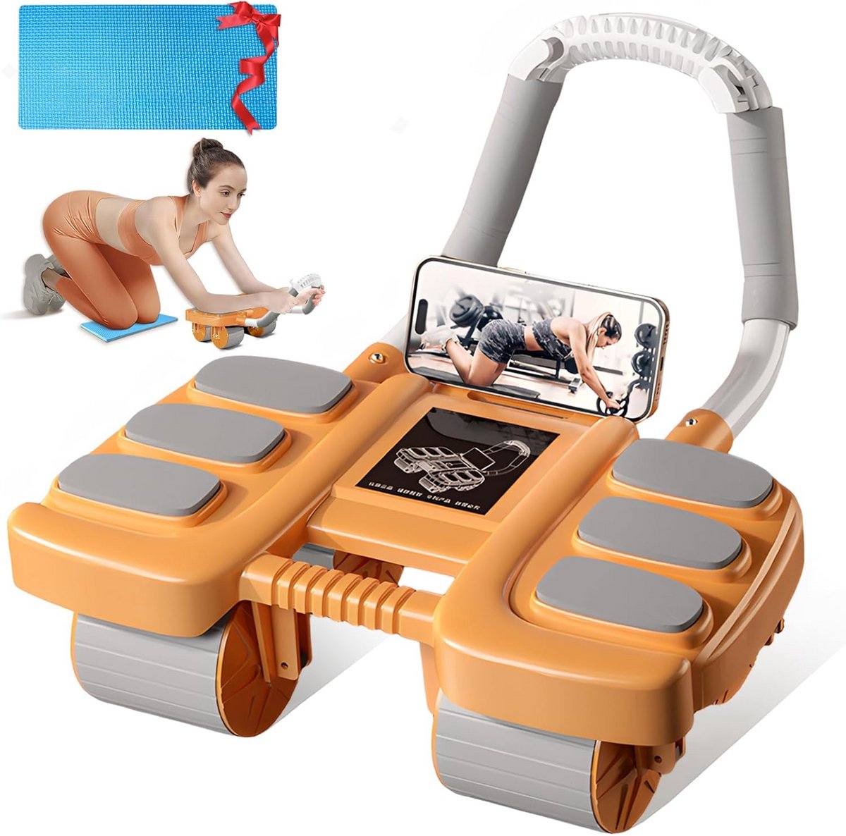 Buikspier Trainer - Core Roller - Full Body Workout - Vier Wiel Ontwerp - 42 x 36 x 29 cm