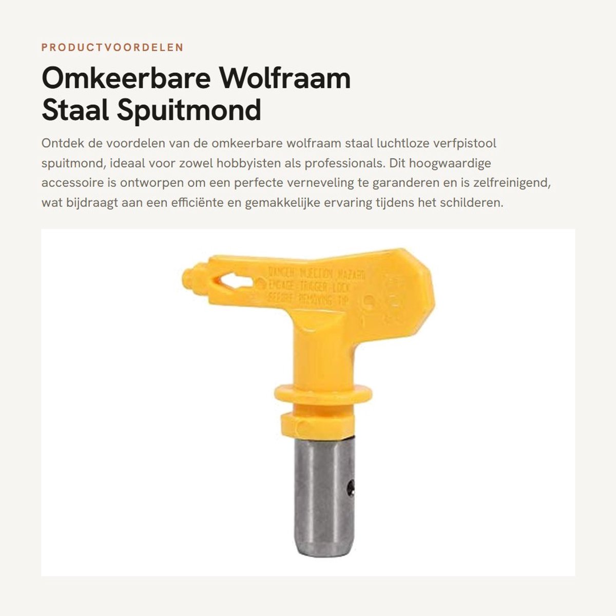 Dailygoods - Omkeerbare Wolfraam Staal Spuitmond - Luchtloze Verftechniek - Compact Formaat - Verfaccessoires - Voor Professioneel Gebruik - Geschikt...