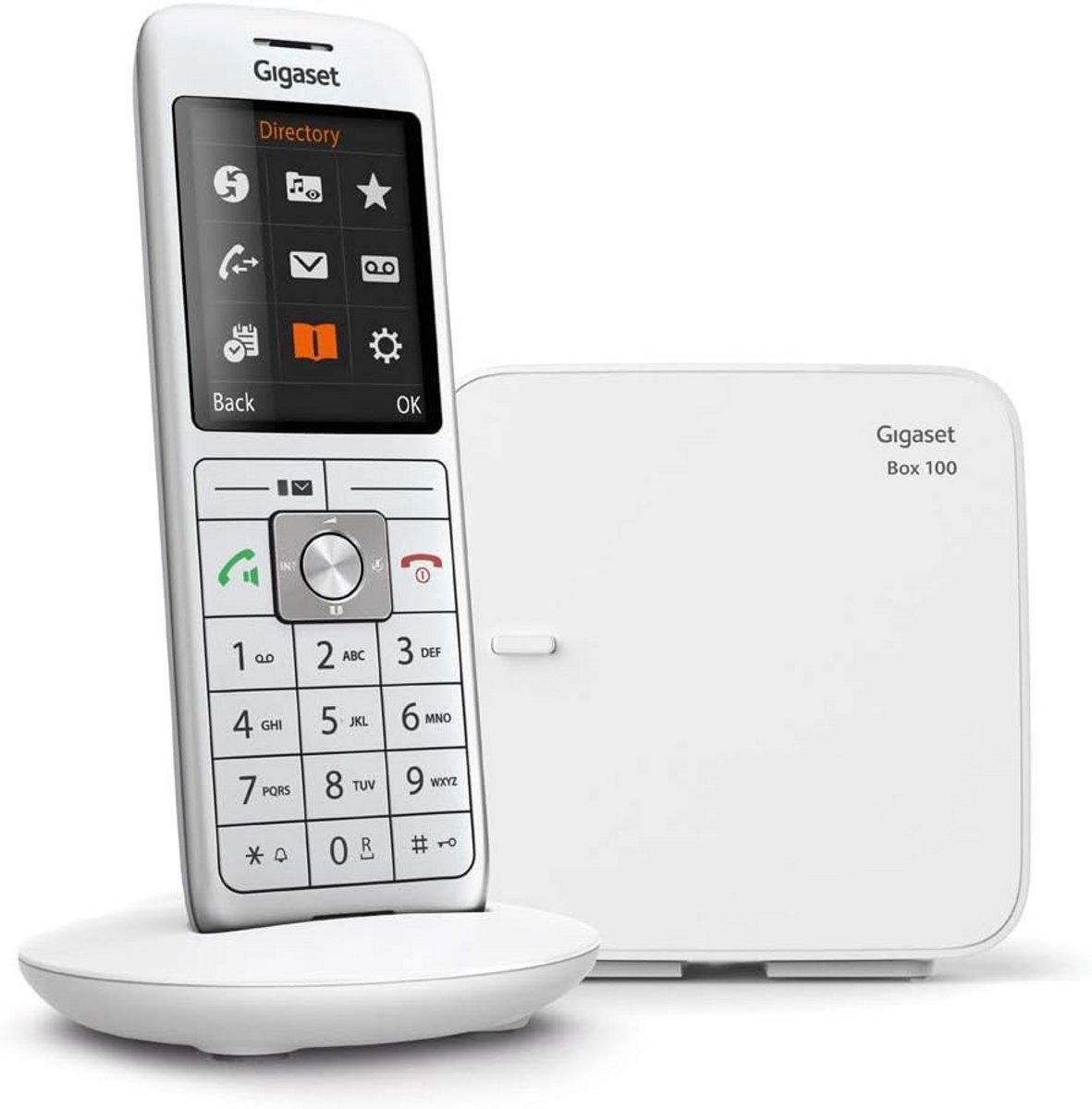 Draadloze Telefoon - DECT Huistelefoon - Thuiscommunicatie - Groot kleurendisplay - 15.7 x 5.2 x 2.1 cm - Wit