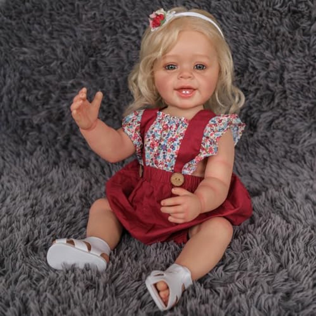 Babypop - Levensechte pop - Spelen en verzorgen - Volledig siliconen vinyl - 55 CM - Blond