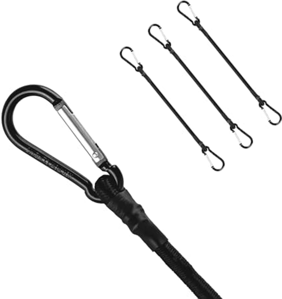 Spanrubber met haken - Expander banden - Ladingen vastzetten - UV-bestendig en weerbestendig - 4 stuks 30 cm - Zwart
