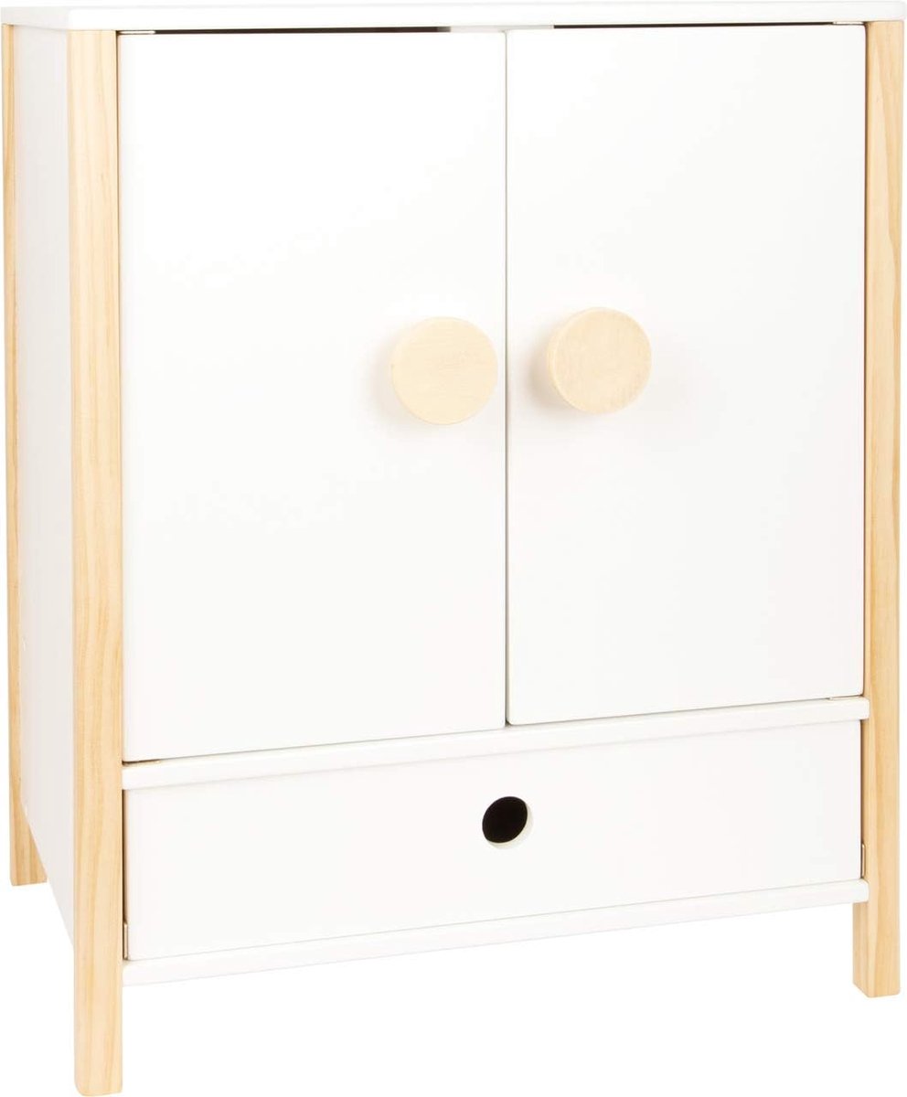 Poppenkast Houten - Mini Garderobe - Poppenkleding Opbergen - Scandinavisch Design - 40 x 28 x 48 cm - Natuurlijk Hout
