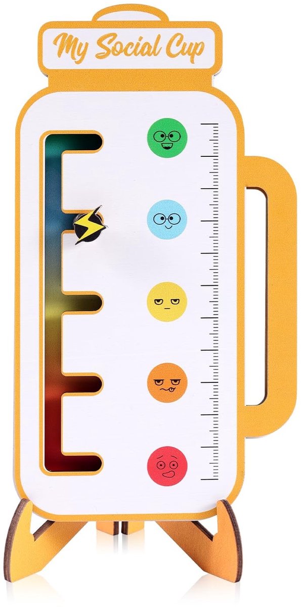 Dailygoods - Social Battery Slider - Interactief Bureau Ornament - Multi-kleur - Emotionele Discussie Tool - Geschikt voor Kantoor en Thuis - 20x11 cm