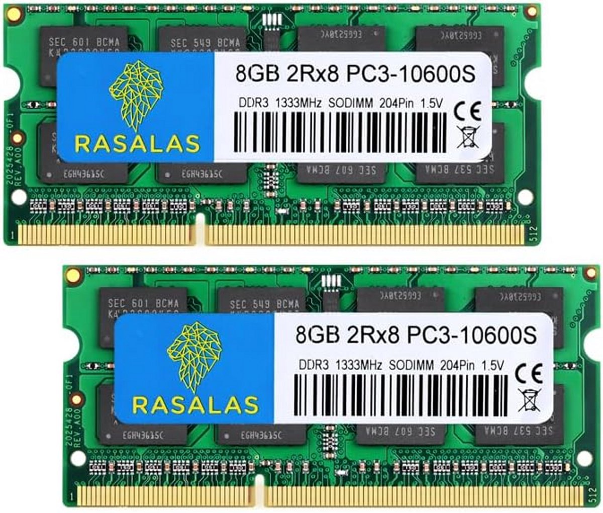 Laptop Geheugen - RAM Module - Computer Upgrade - Dual Rank - 16GB Kit - Groen