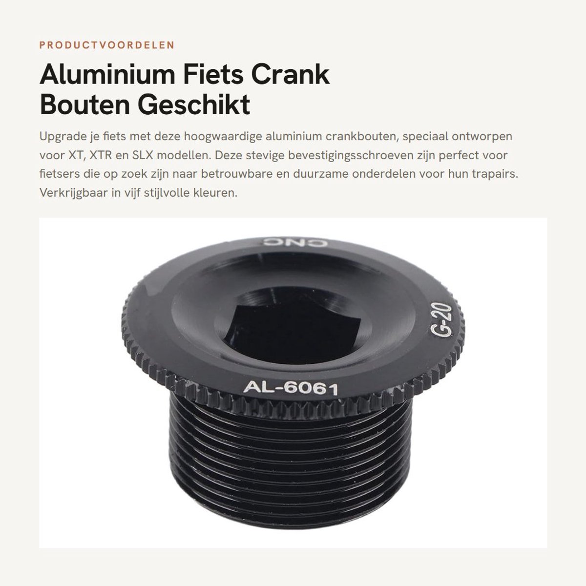 Dailygoods- Trapairschroeven Aluminium Legering - Bevestigingsschroeven - Crank Bouten - Voor 590/596 XT/XTR/SLX - Buitendiameter 28 mm - Gewicht 12 g - Crankbout
