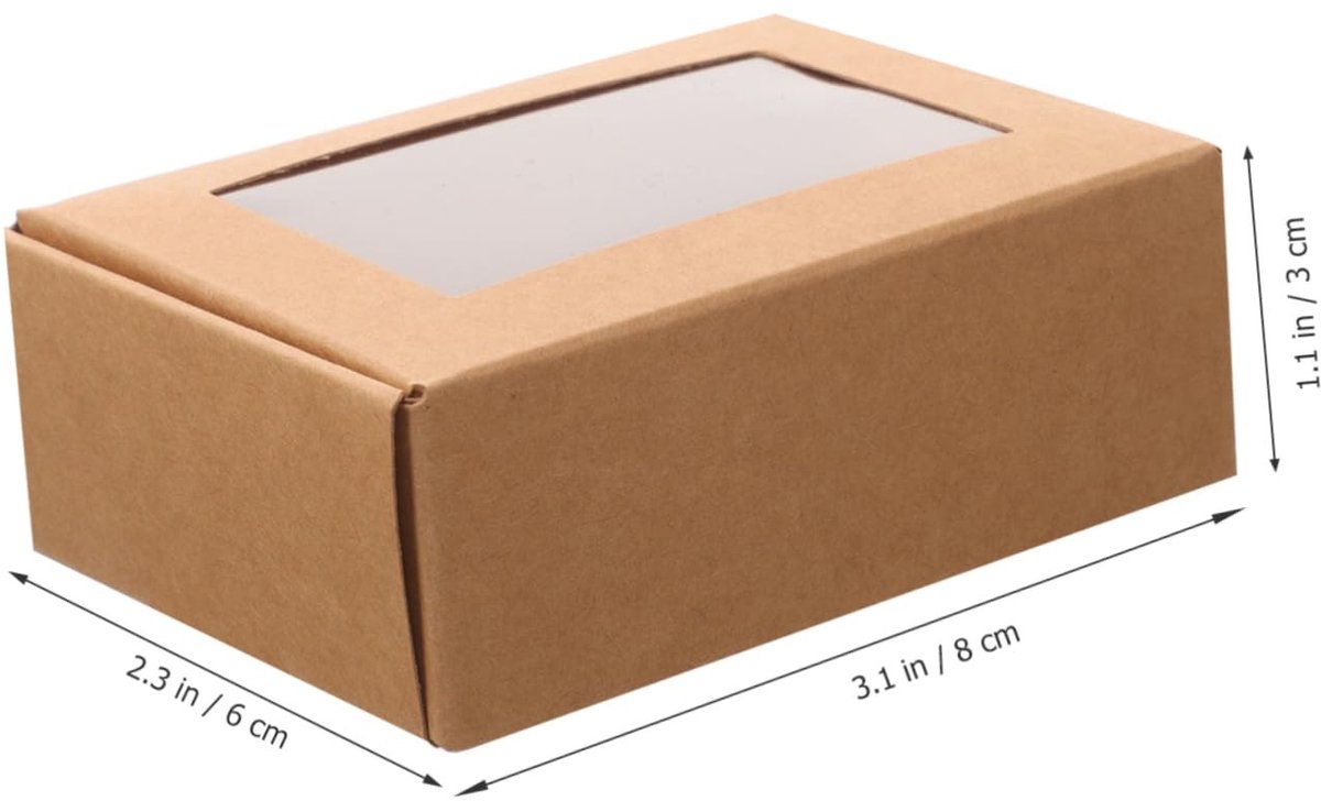 Dailygoods- Zeepbox - 30 Dozen - Kraft Papier - Transparant Venster - Duurzaam - Verpakking voor Geschenken - Lichtgewicht Materiaal - Verpakkingsdozen