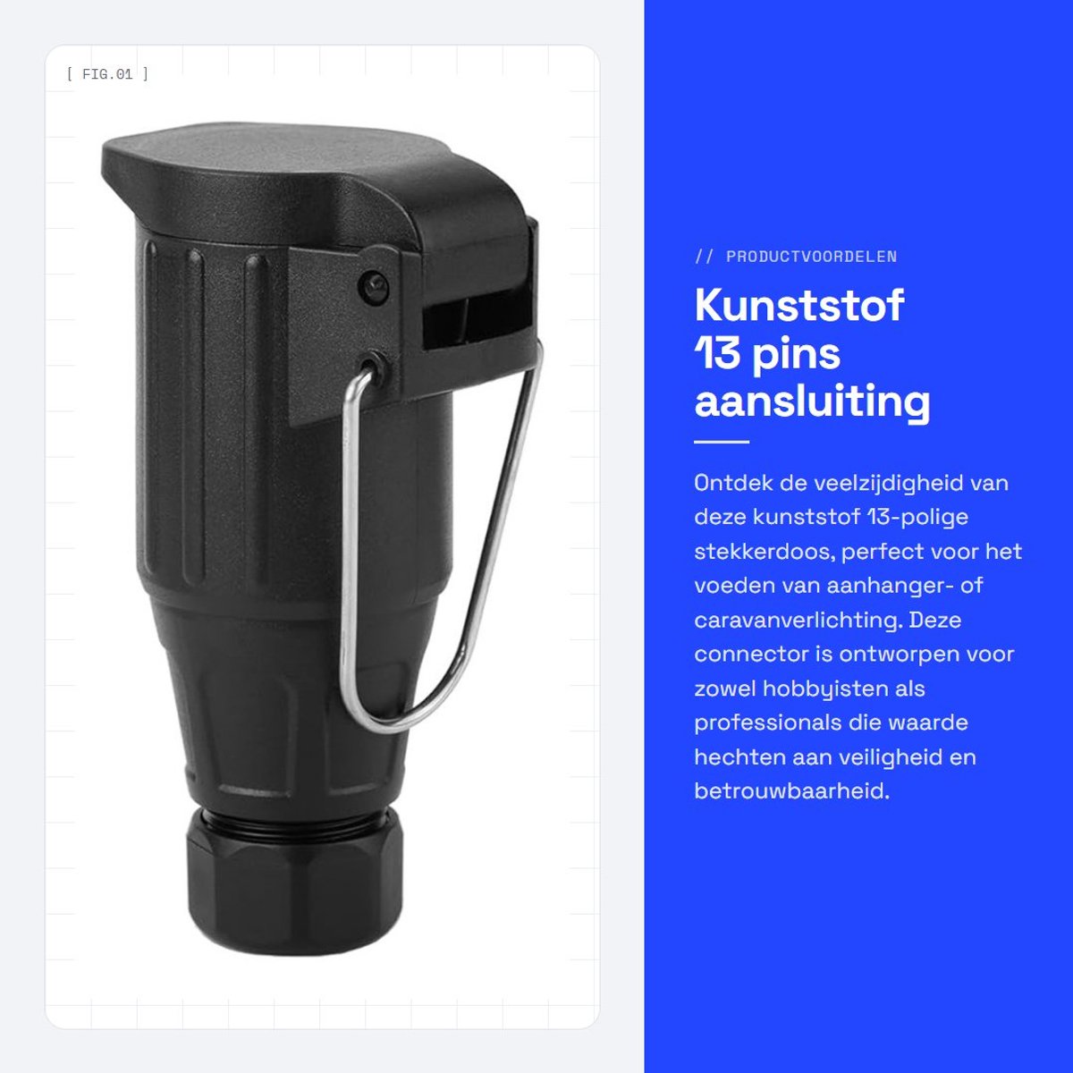 Dailygoods - Kunststof 13 pins aansluiting - Aansluitstekker - Betrouwbare prestaties - Kunststof - Bedradingsconnectoradapter - Geschikt voor aanhang...
