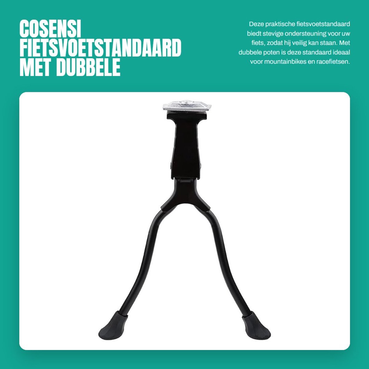 Dailygoods- Fietsvoetstandaard Sterk - Fietsvoetsteun - Mountainbike Standaard - Dubbele Benen - Aluminiumlegering - Eenvoudig te Installeren - Fietsstandaard