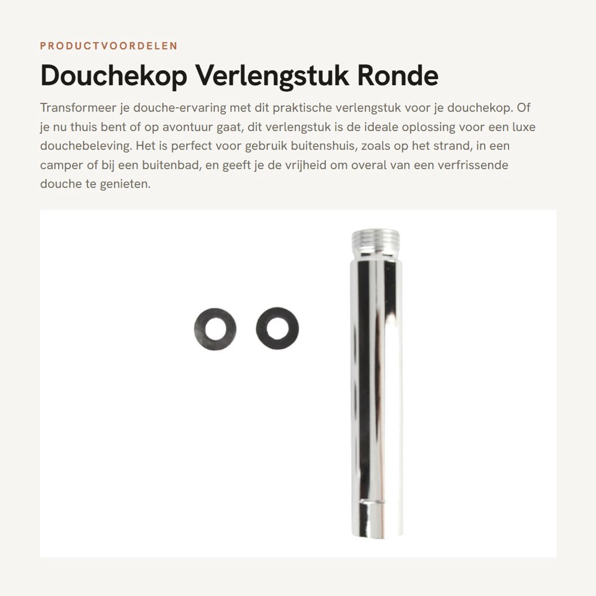 Dailygoods - Douchekop Verlengstuk - Ronde Douche-uitbreidingsbuis - Roestvrij staal - Chroom - Badkameraccessoire - Comfortabel gebruik - Geschikt vo...