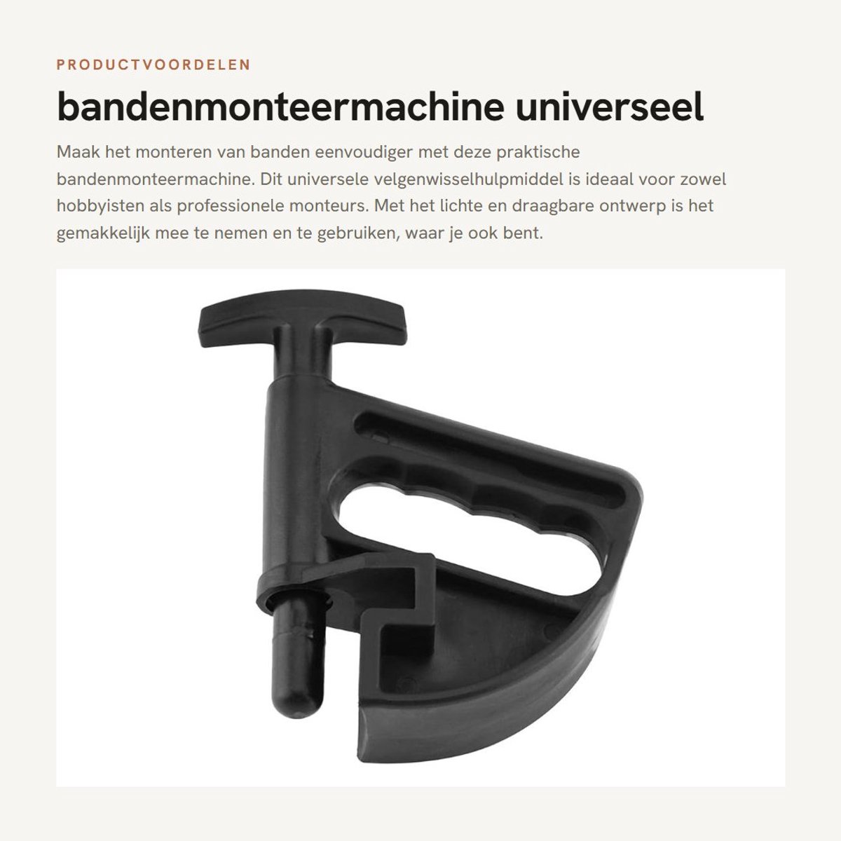 Dailygoods- Bandenmonteermachine Lichtgewicht - Omslagklem - Drop Cent-Tool - Universeel Velgenwisselhulpmiddel - Ergonomisch Ontwerp - Draagbaar - Bandenwisselaar