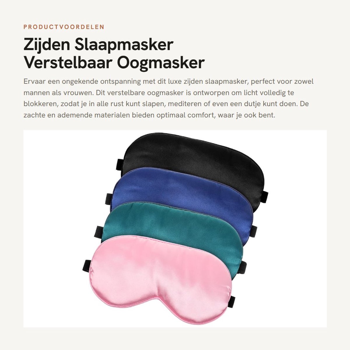 Dailygoods- Slaapmasker Lichtblokkerend - Oogmasker Verstelbaar - Zijden Slaapmasker - Ademend - 4 Stuks - Voor Mannen/Vrouwen