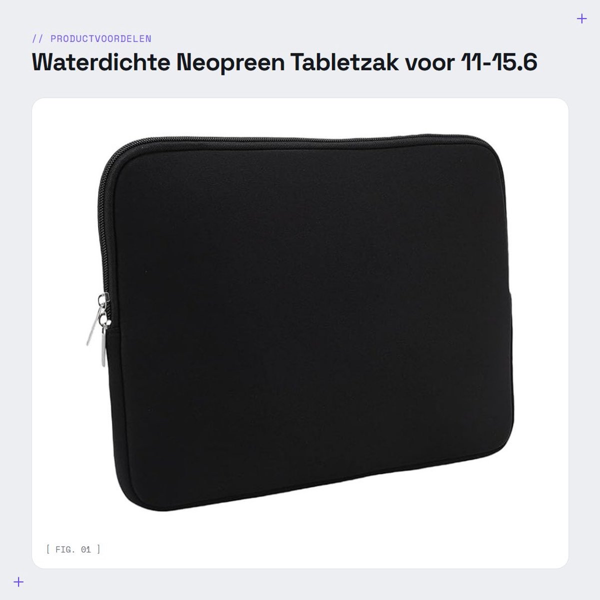 Dailygoods- Tabletzak Waterbestendig - Neopreen Schuim - Lichtgewicht Draagbaar - Robuuste Ritssluiting - Geschikt voor 11-15,6 inch - Superieure Bescherming - Laptoptas