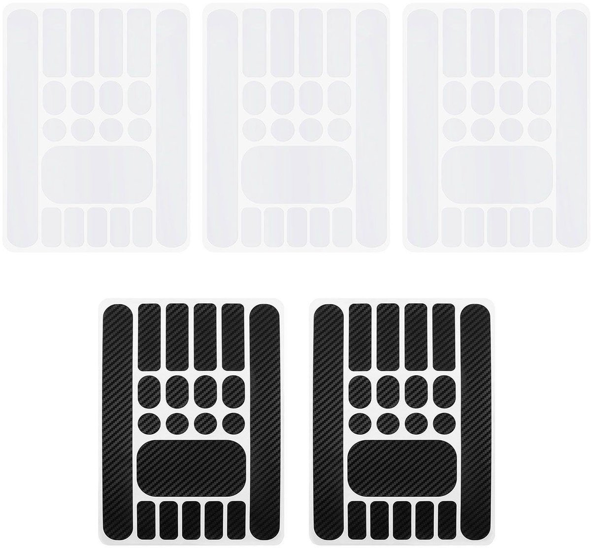 Dailygoods- Fietsstickers Beschermend - Fiets Bescherming - Krassenbestendig - PVC - Transparant/Zwart - 5 Stuks - Fietsbescherming