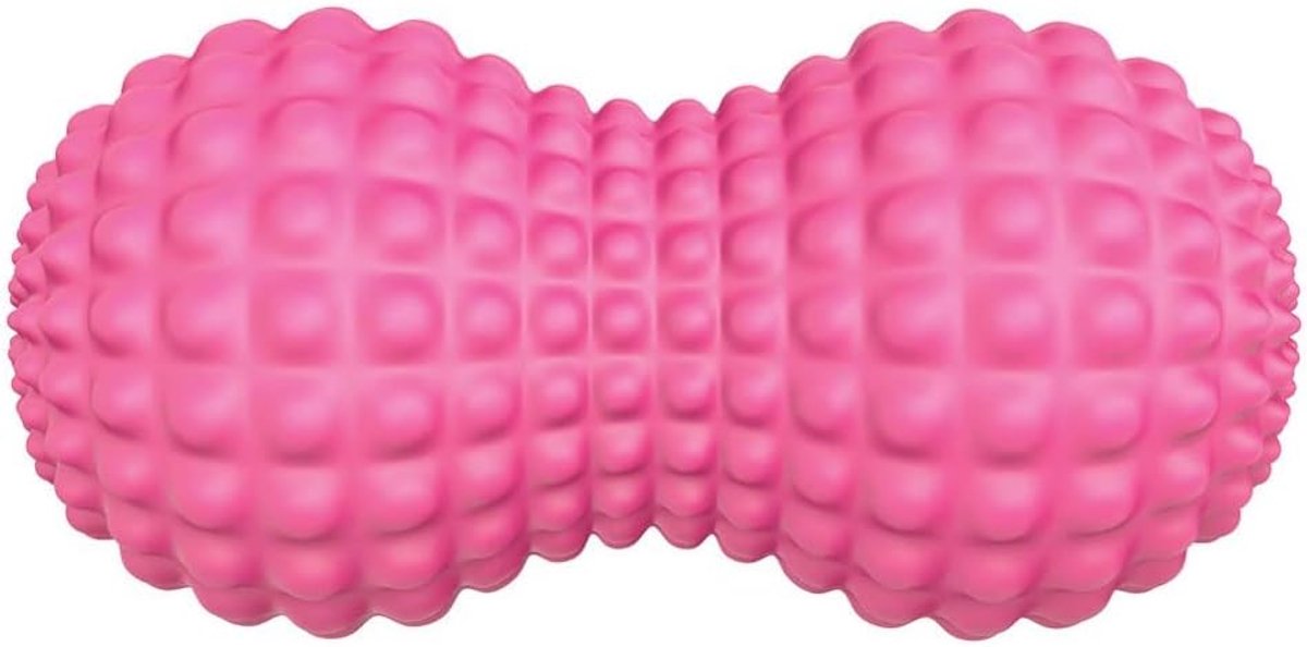 Massagebal Pinda - Dubbele Roller - Spierherstel Ontspanning - Drie Massage Zones - 12.7 x 6.3 cm - Roze