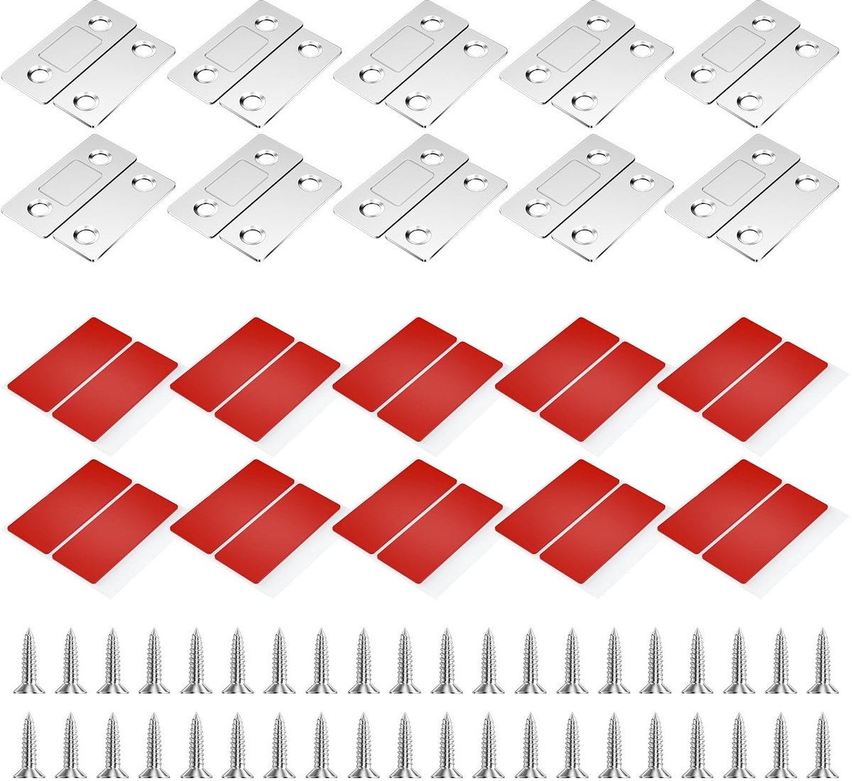 Dailygoods- Deurmagneten 10 stuks - Sterke Magneetsluiter - Zelfklevende Deurhouder - Magnetische Deursluiter - Meubelmagneet - Ultradun Ontwerp 3,5 mm