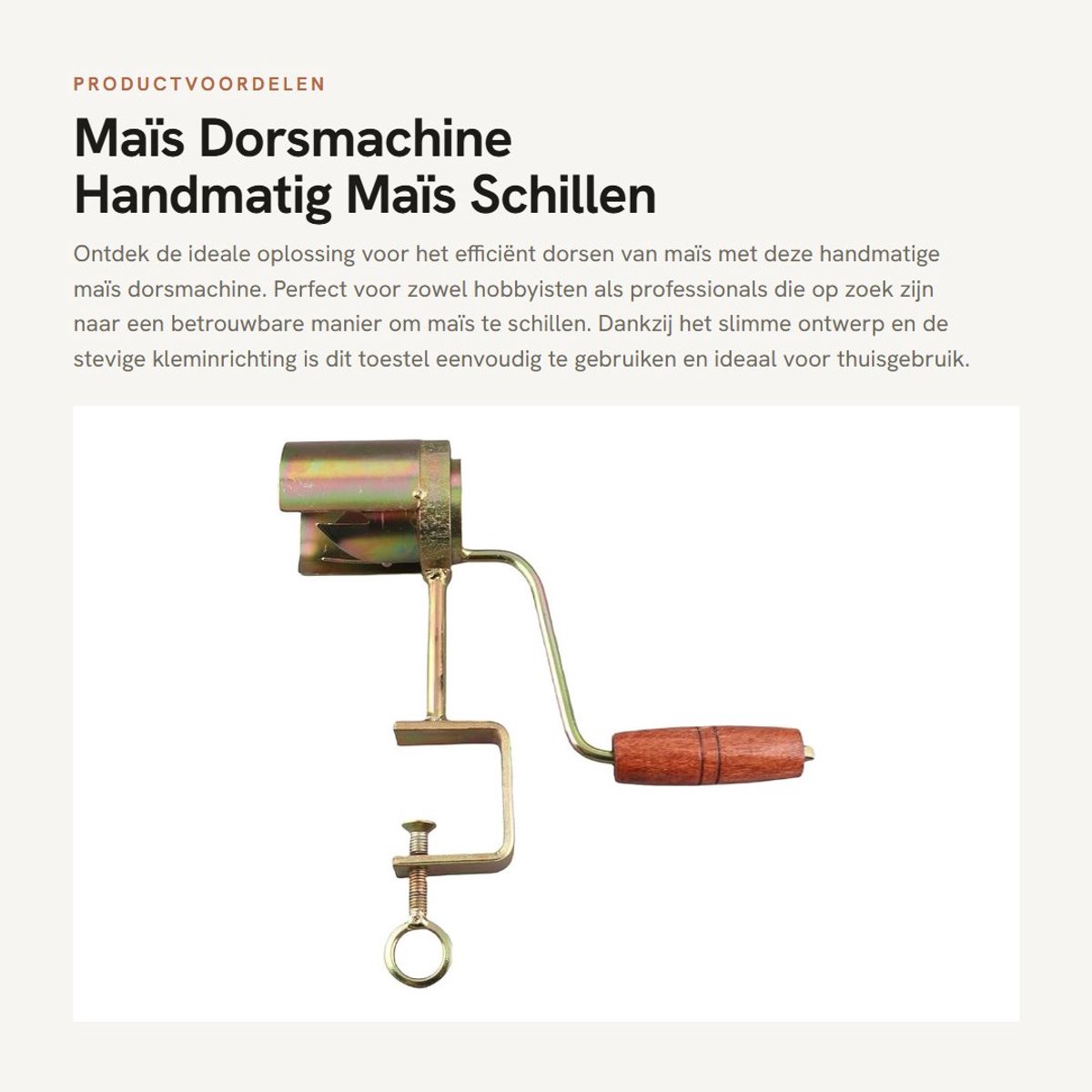 Dailygoods- Maisdorsmachine Efficiënt Schillen - Handmatige Maïsversnipperaar - Stevige Kl