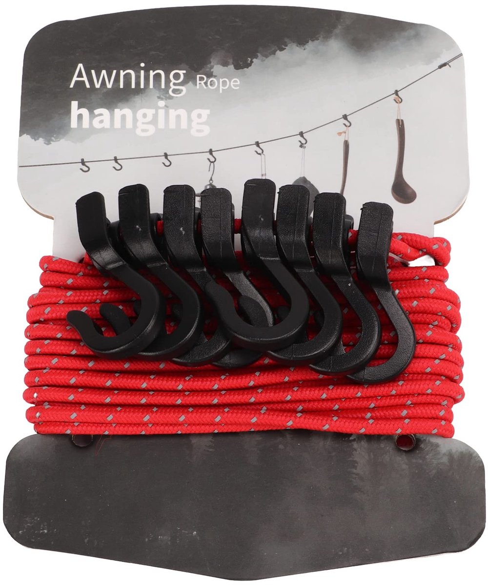 Dailygoods- Waslijn Draagbaar - Verstelbare Lengte - Camping Waslijn - Balkon Kleding Drooglijn - Reflecterende Staaldraad - Driehoekige Instelknop