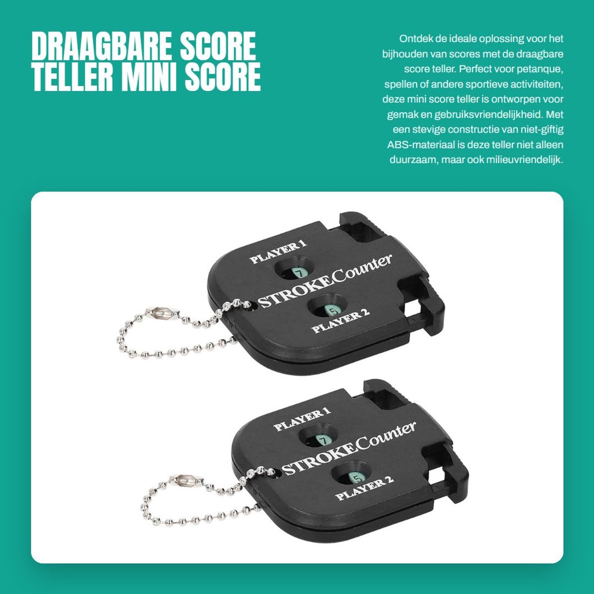 Dailygoods- Score Teller Stevige Constructie - Handteller - Draagbaar - Compact - Duidelijke Scoreweergave - Niet-giftig ABS-materiaal