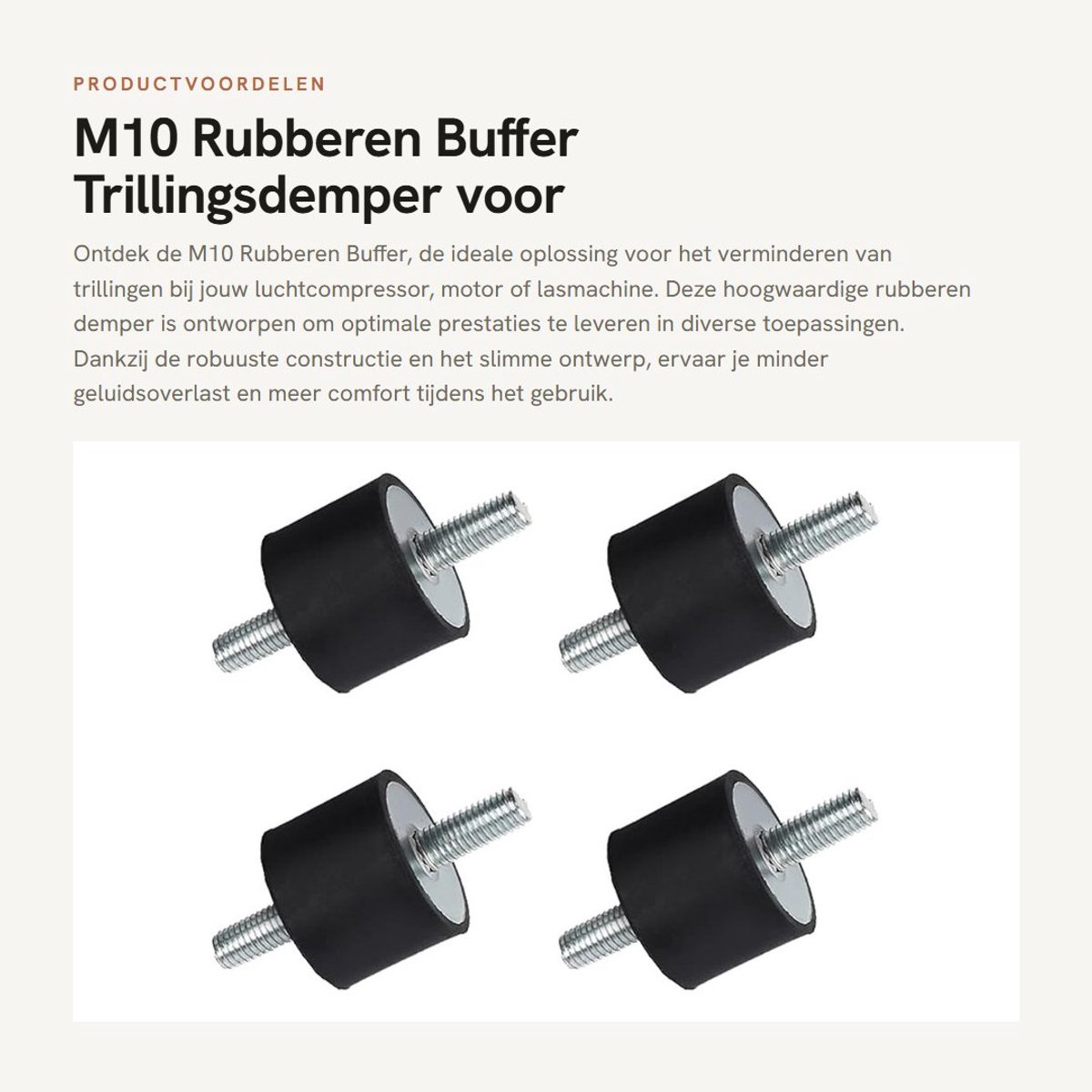 Dailygoods- Rubberen Buffer Gloednieuw - Trillingsdemper - Anti-vibratie - Silentblok - Bevestigingen - Robuuste Constructie